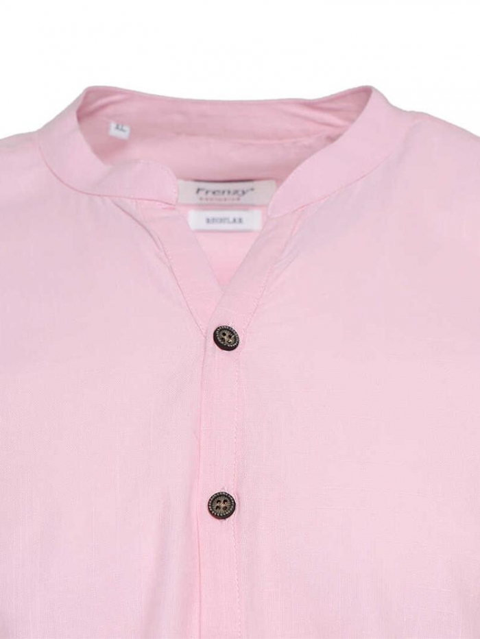 Πουκαμίσα λινή με mao γιακά regular fit