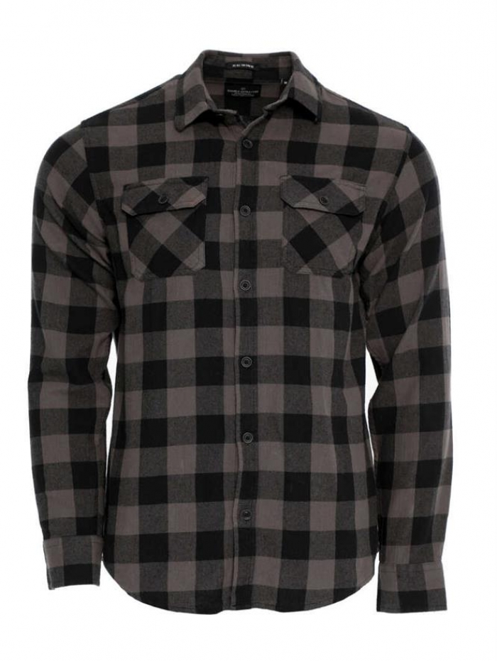 Πουκάμισο φανέλα καρό σε regular γραμμή Double.