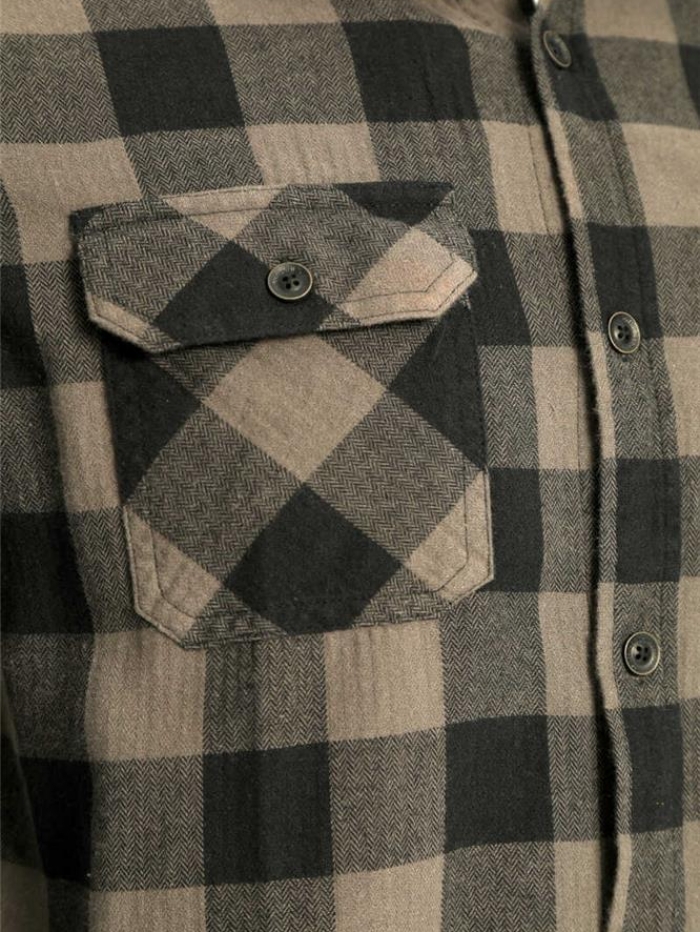 Πουκάμισο φανέλα καρό σε regular γραμμή Double.