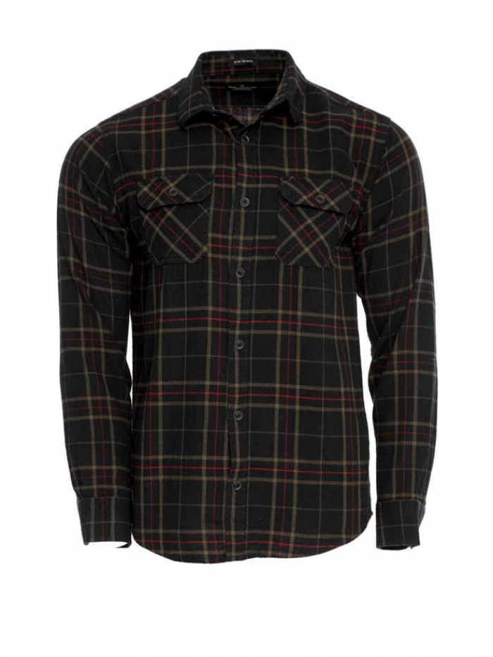 Πουκάμισο φανέλα καρό σε regular γραμμή Double.