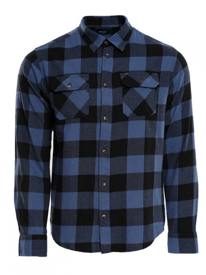 Πουκάμισο φανέλα καρό σε regular γραμμή Double.