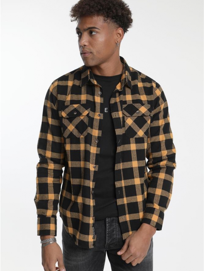 Πουκάμισο φανέλα καρό σε regular γραμμή Double.