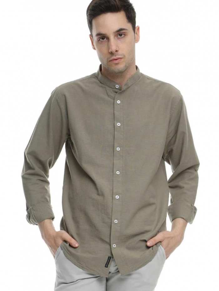 Πουκάμισο λινό με mao γιακά Double