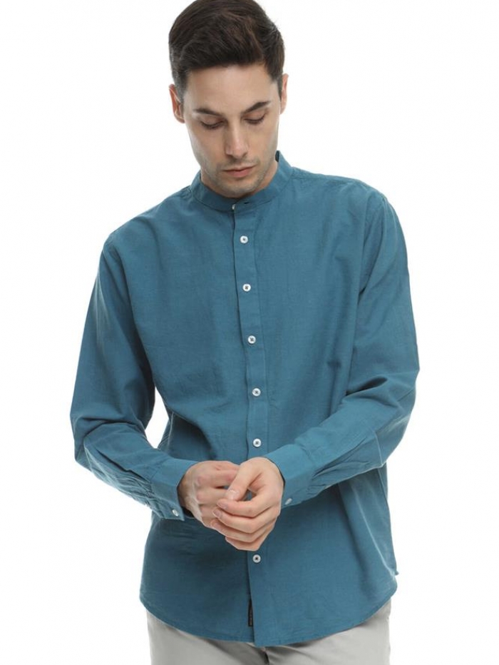 Πουκάμισο λινό με mao γιακά Double