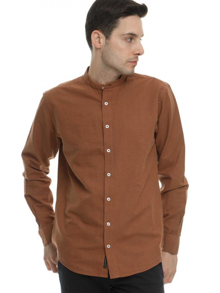 Πουκάμισο λινό με mao γιακά Double