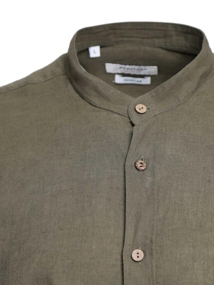 Πουκάμισο λινό με mao γιακά regular fit