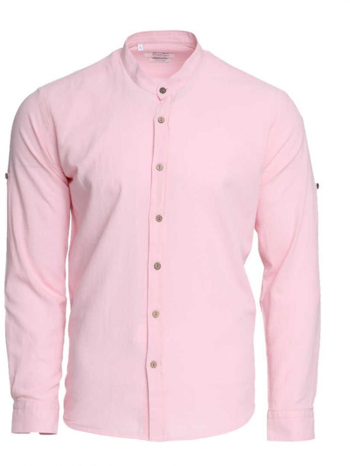 Πουκάμισο λινό με mao γιακά regular fit