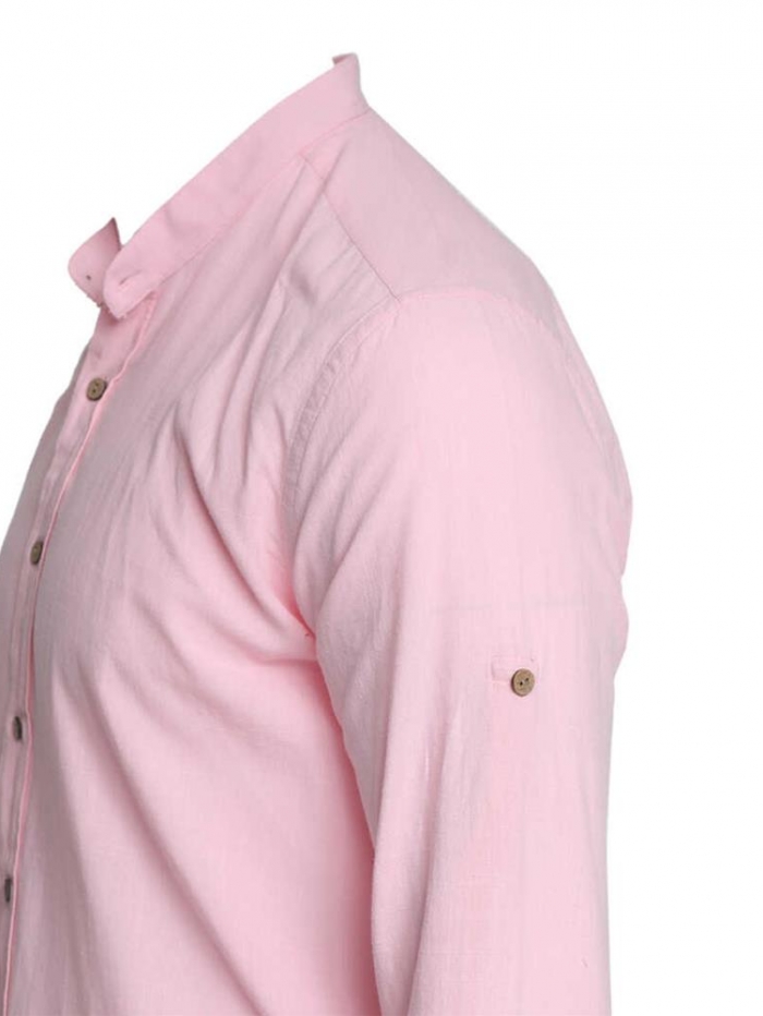 Πουκάμισο λινό με mao γιακά regular fit