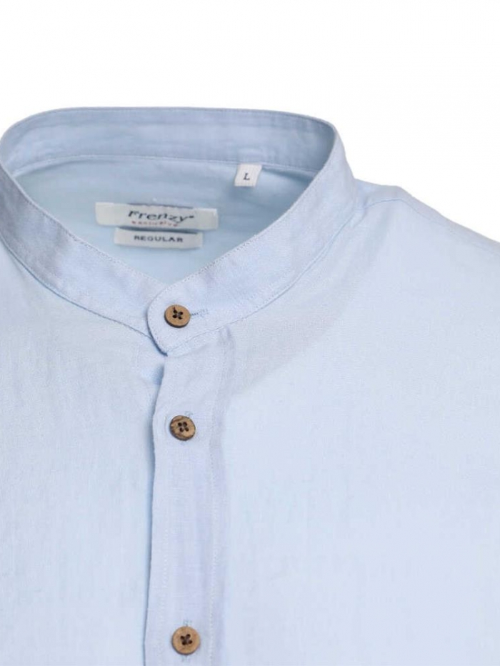 Πουκάμισο λινό με mao γιακά regular fit