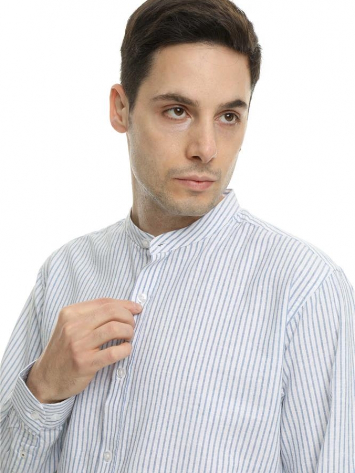 Πουκάμισο λινό ριγέ Double