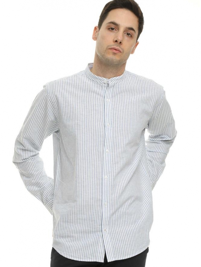 Πουκάμισο λινό ριγέ Double