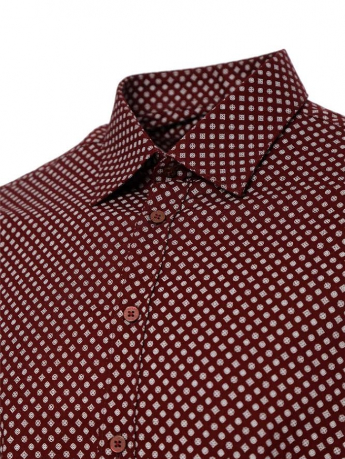 Πουκάμισο μακρυμάνικο με μικροσχέδια, regular fit.