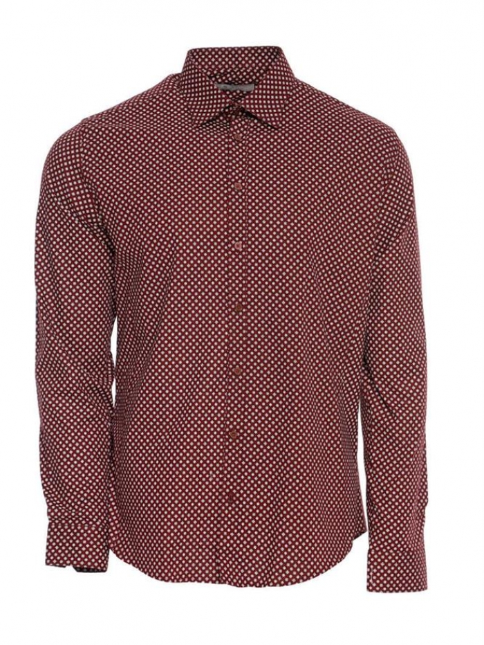 Πουκάμισο μακρυμάνικο με μικροσχέδια, regular fit.