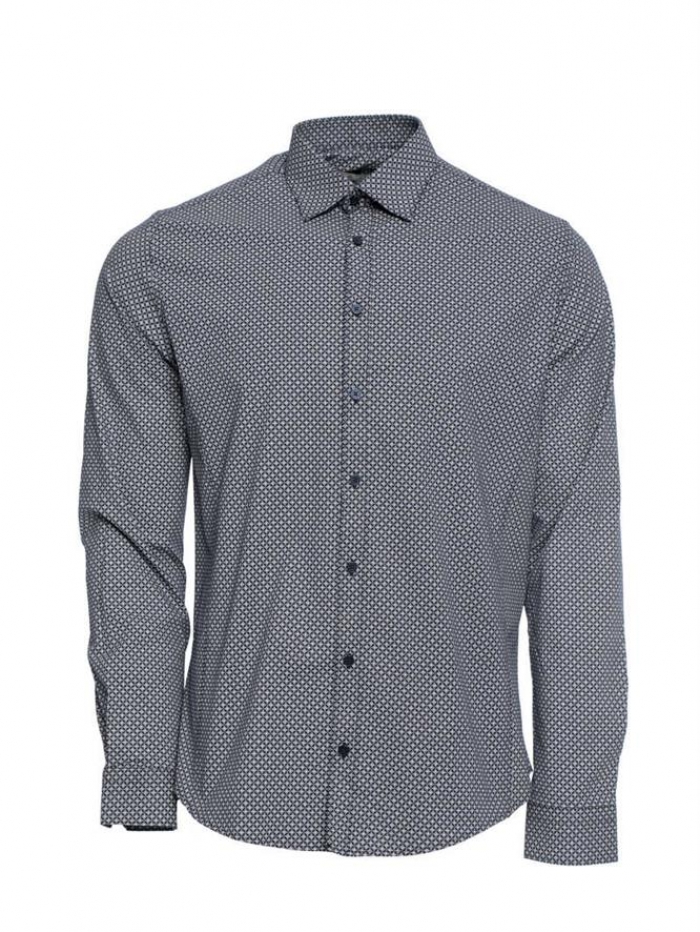 Πουκάμισο μακρυμάνικο με μικροσχέδια, regular fit.