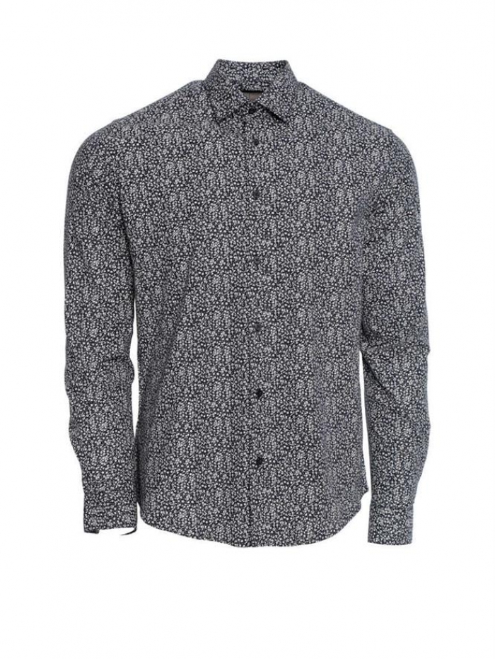 Πουκάμισο μακρυμάνικο με μικροσχέδια, regular fit.