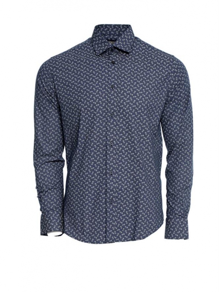 Πουκάμισο μακρυμάνικο με μικροσχέδια, regular fit.