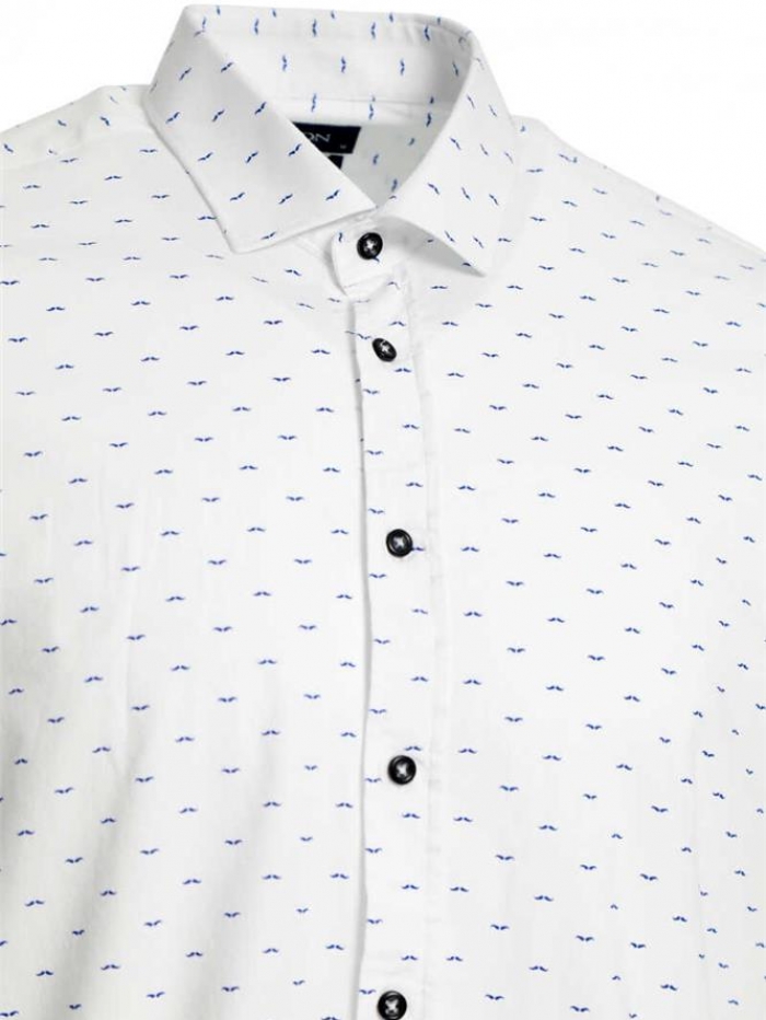 Πουκάμισο μακρυμάνικο με μικροσχέδια, regular fit.