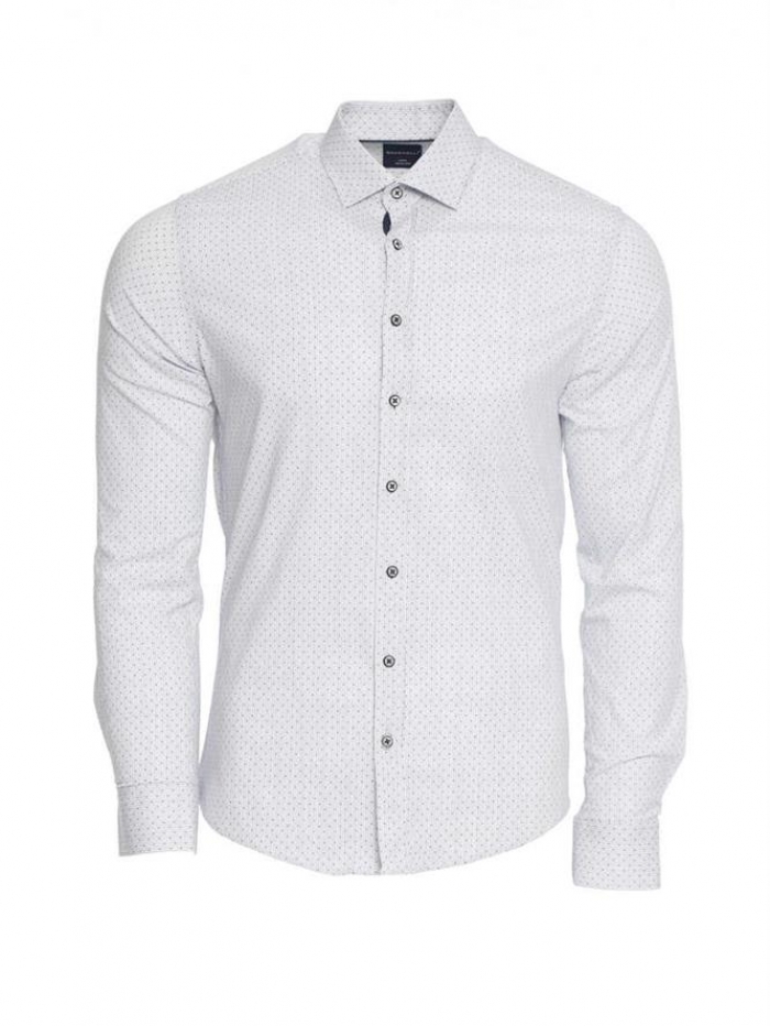 Πουκάμισο μακρυμάνικο με μικροσχέδια, slim fit.