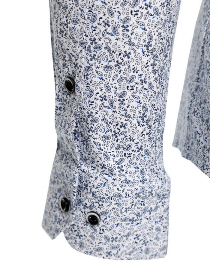 Πουκάμισο μακρυμάνικο με μικροσχέδια, slim fit.