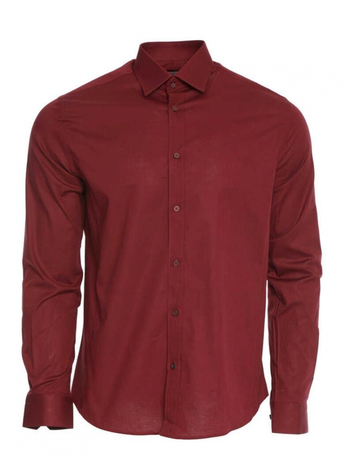 Πουκάμισο μακρυμάνικο, μονόχρωμο regular fit.