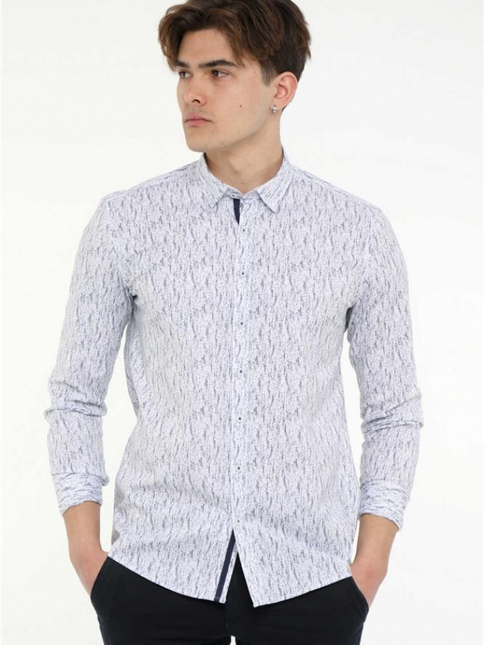 Πουκάμισο με μικροσχέδια, slim fit