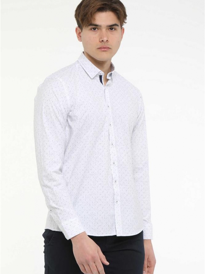 Πουκάμισο με μικροσχέδια, slim fit