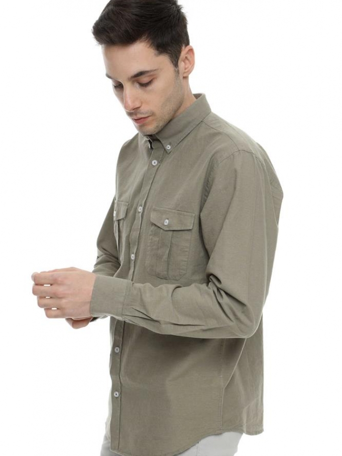 Πουκάμισο 'safari' λινό Double