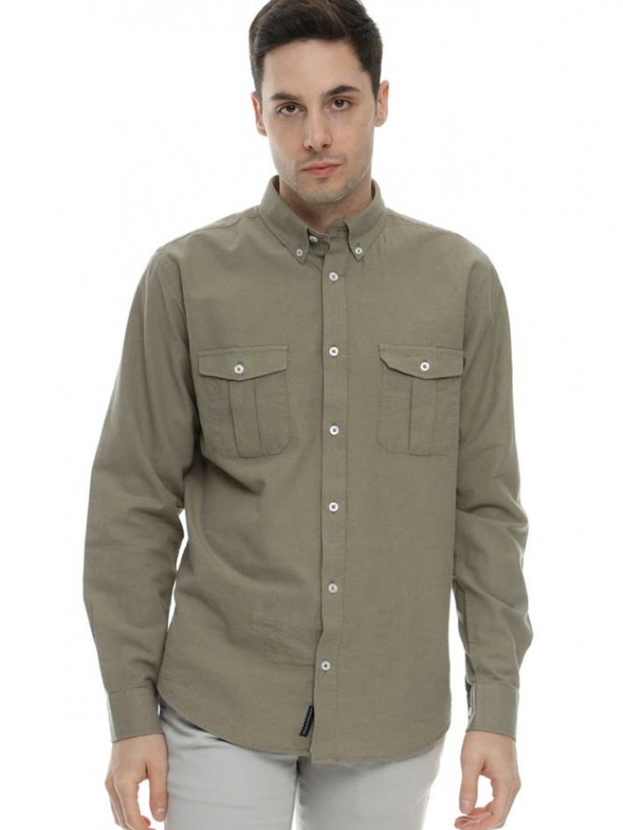 Πουκάμισο 'safari' λινό Double