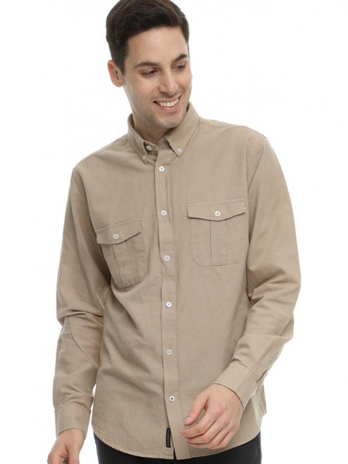Πουκάμισο 'safari' λινό Double