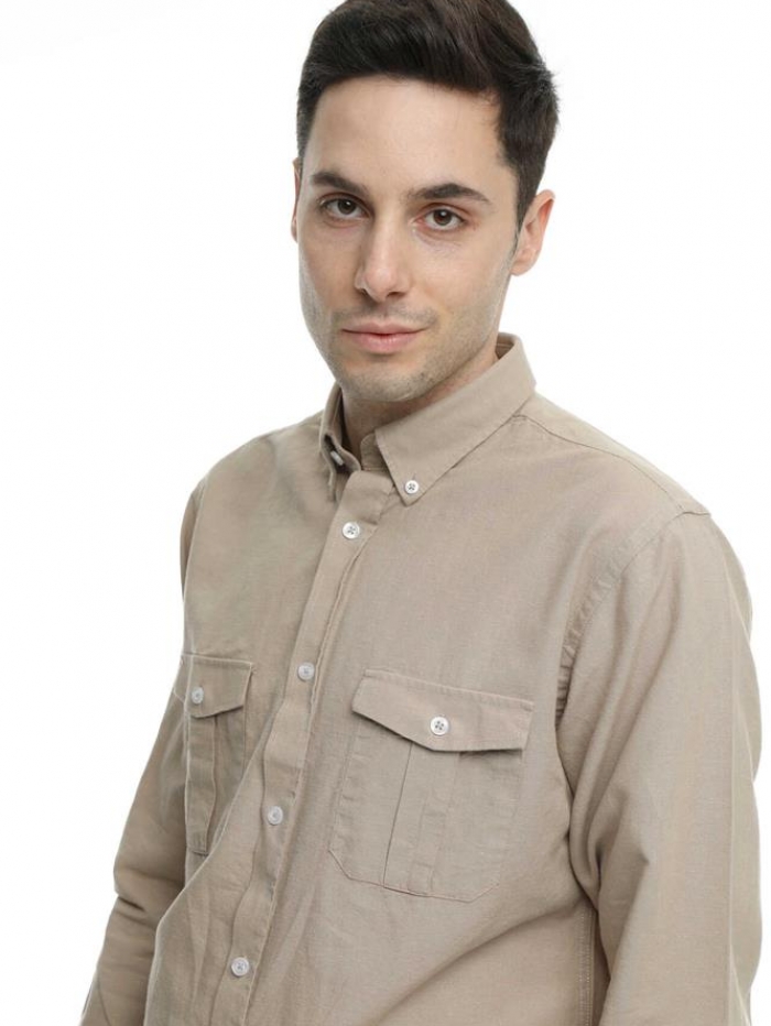 Πουκάμισο 'safari' λινό Double
