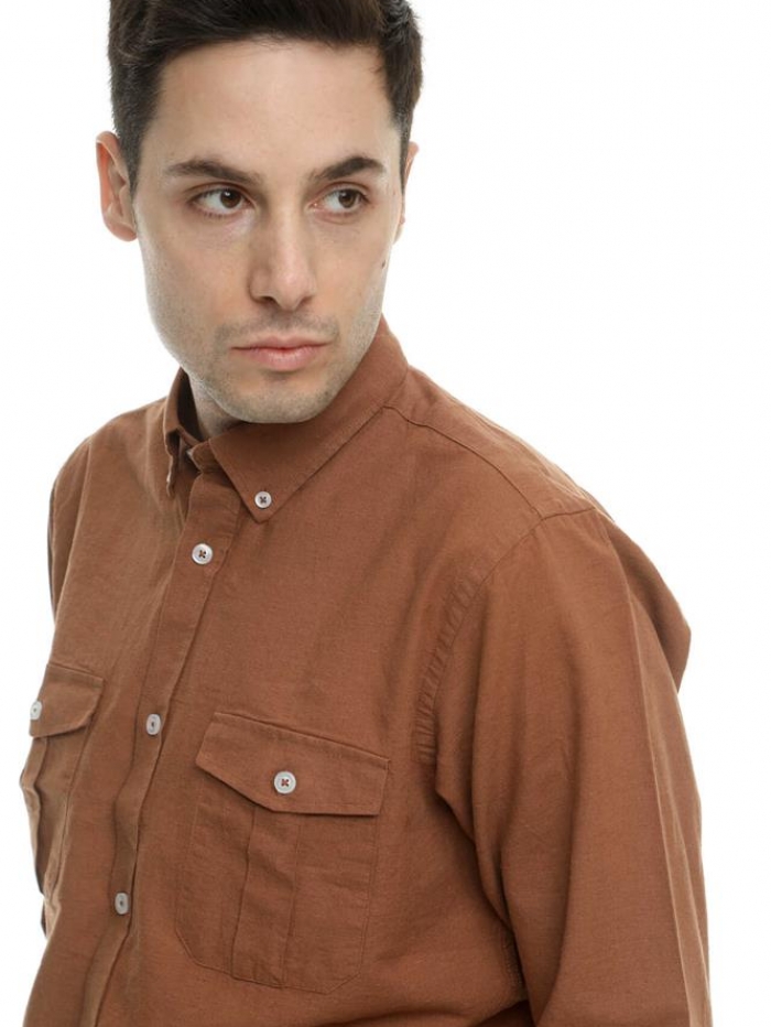 Πουκάμισο 'safari' λινό Double
