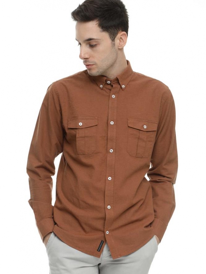 Πουκάμισο 'safari' λινό Double