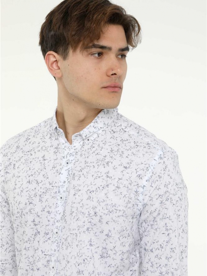 Πουκάμισο βαμβακολινό, slim fit