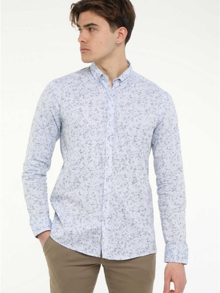 Πουκάμισο βαμβακολινό, slim fit