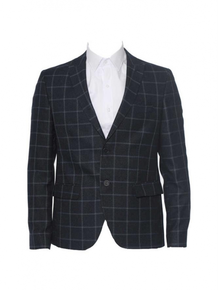Σακάκι, regular fit καρό μπλε