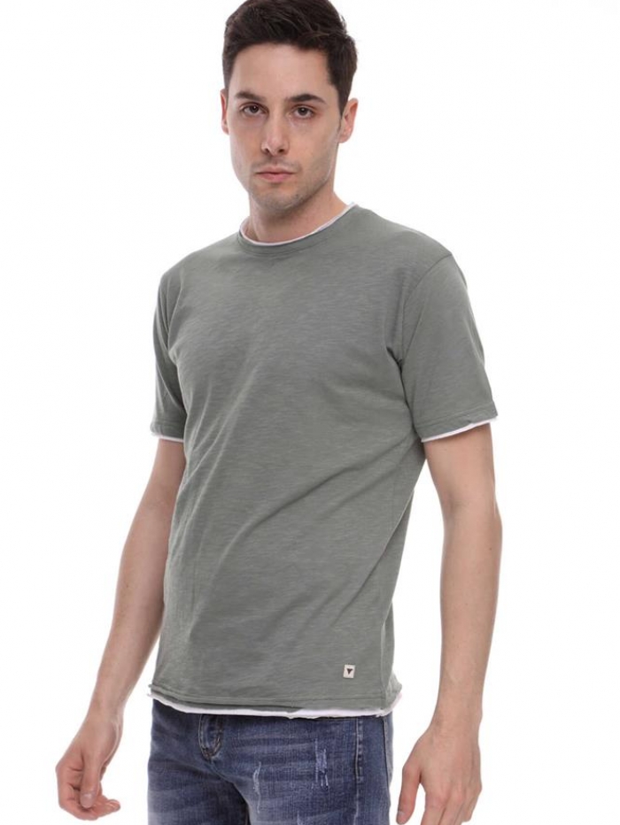 Μονόχρωμο t-shirt Frank Tailor