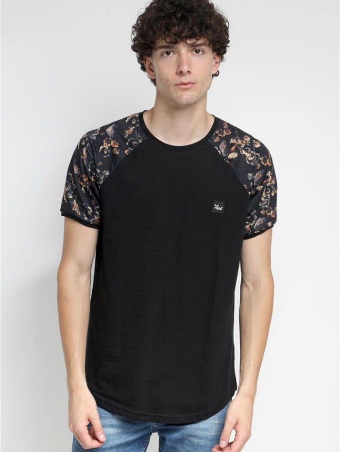 T-shirt με floral μανίκια