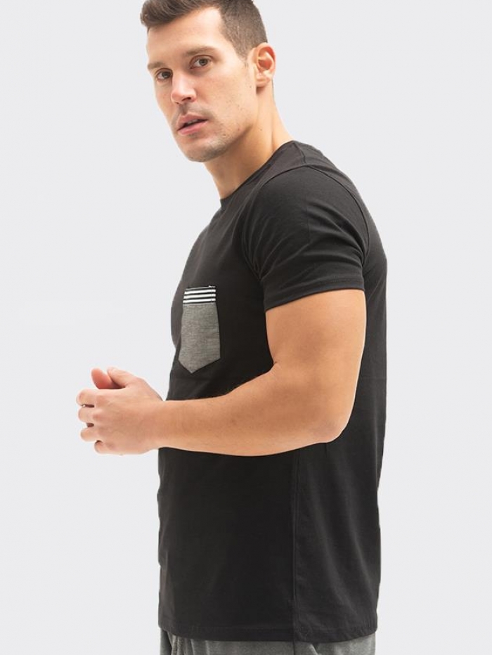 T-shirt με jean τσέπη Attitude