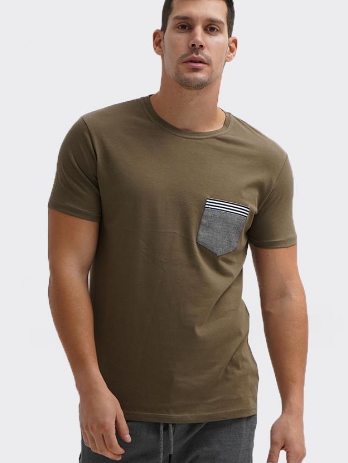 T-shirt με jean τσέπη Attitude