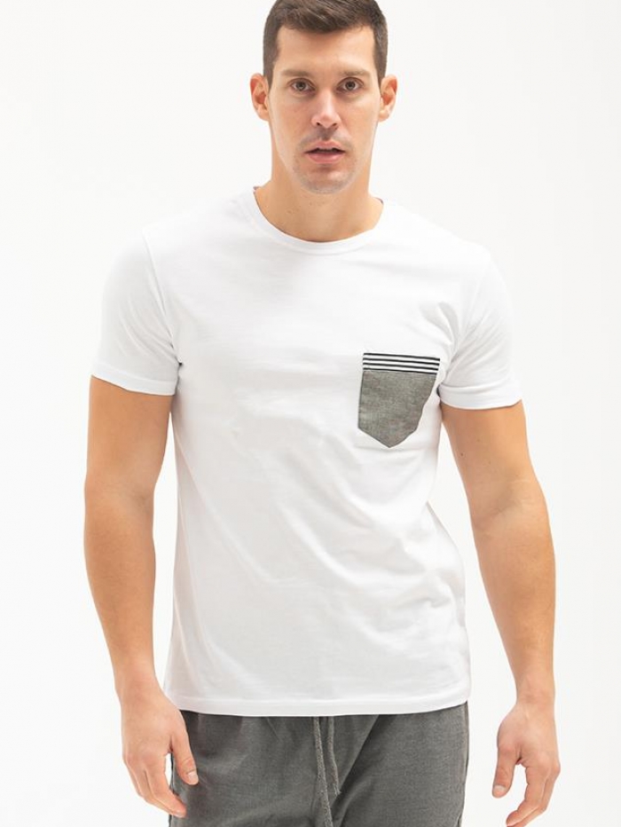 T-shirt με jean τσέπη Attitude