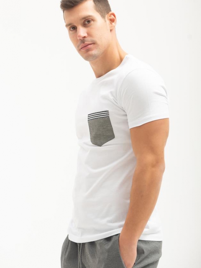 T-shirt με jean τσέπη Attitude