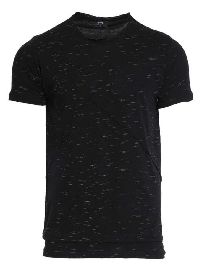 T-shirt με μελανζέ ύφασμα