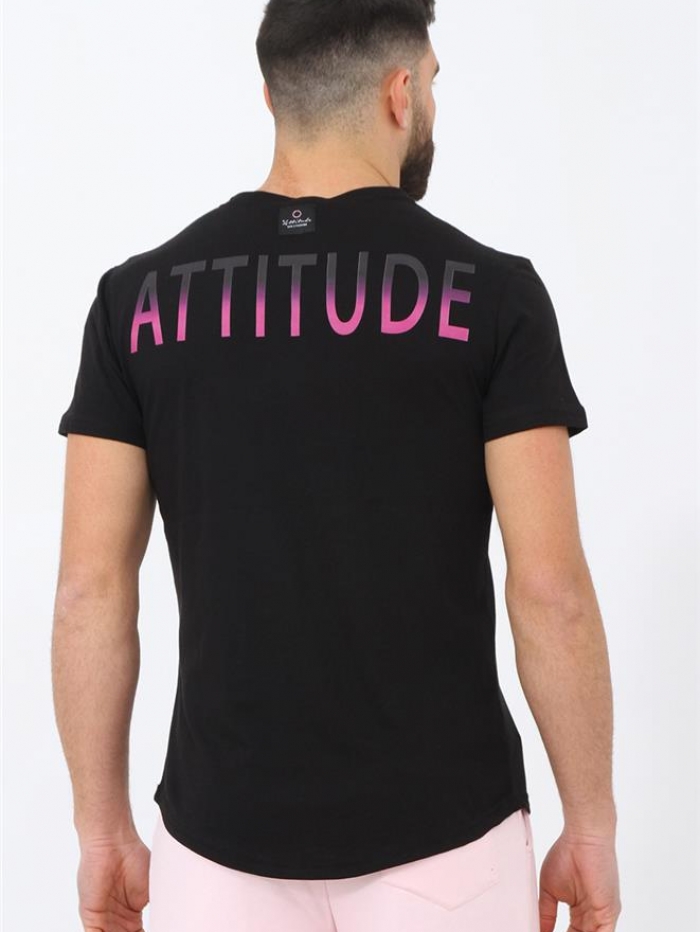 Τ-shirt με τύπωμα στην πλάτη Attitude