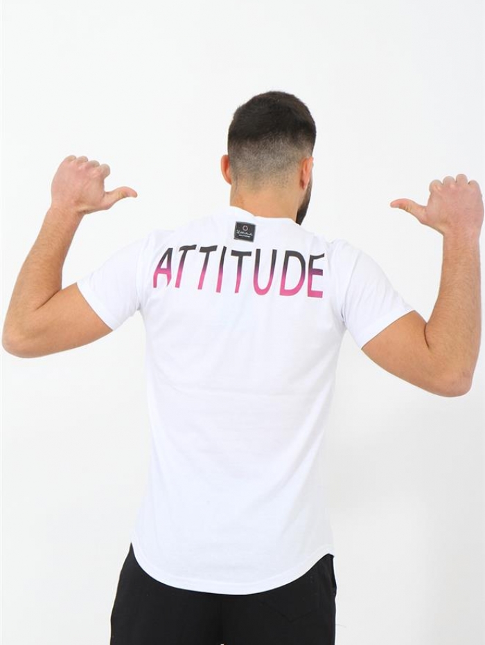 Τ-shirt με τύπωμα στην πλάτη Attitude
