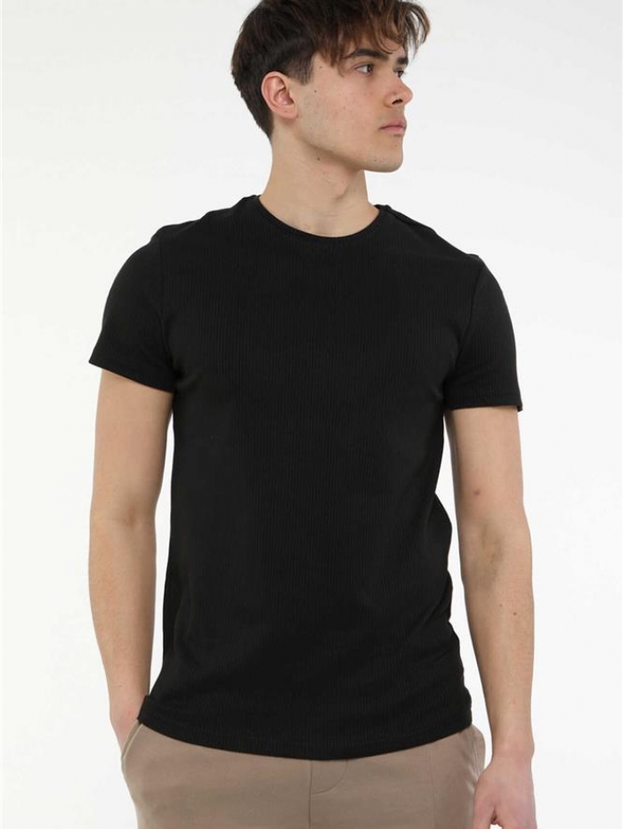 T-shirt σε ύφασμα ριπ.