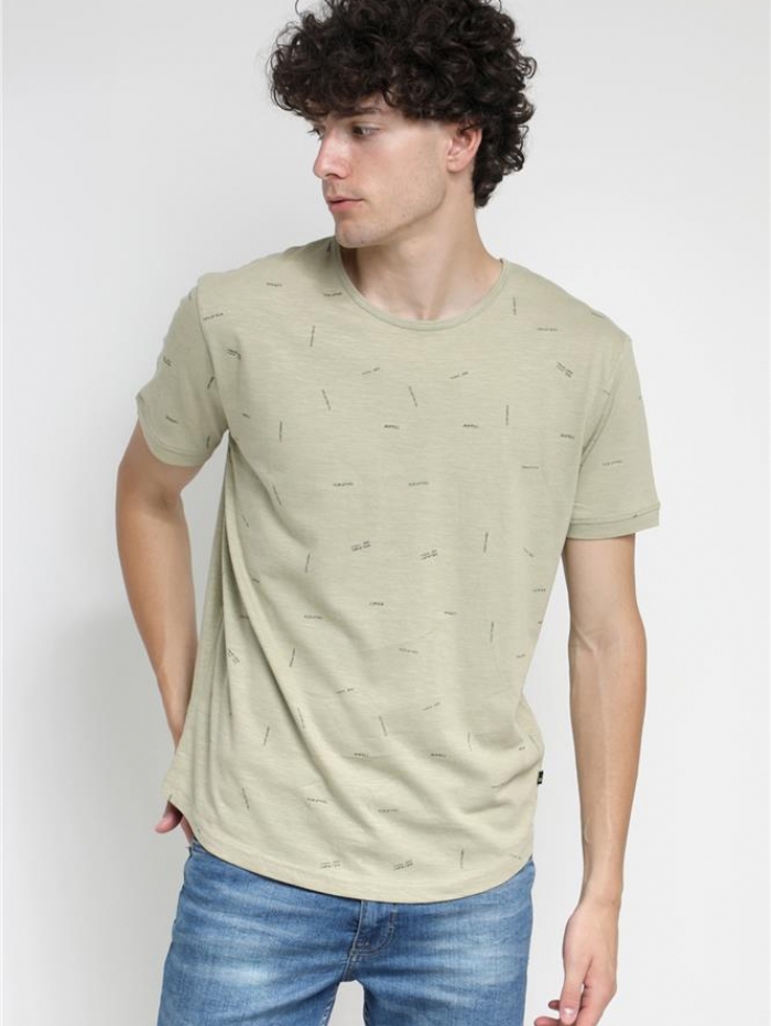 T-shirt σε βαμβακερή φλάμμα Van Hipster allover