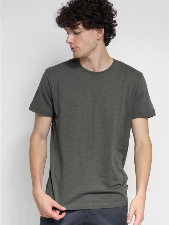 T-shirt σε βαμβακερή φλάμμα Van Hipster μονόχρωμη