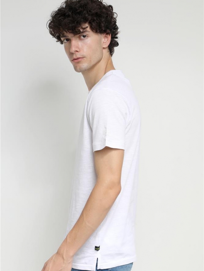 T-shirt σε βαμβακερή φλάμμα Van Hipster μονόχρωμη