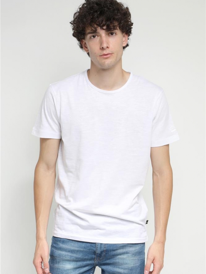 T-shirt σε βαμβακερή φλάμμα Van Hipster μονόχρωμη