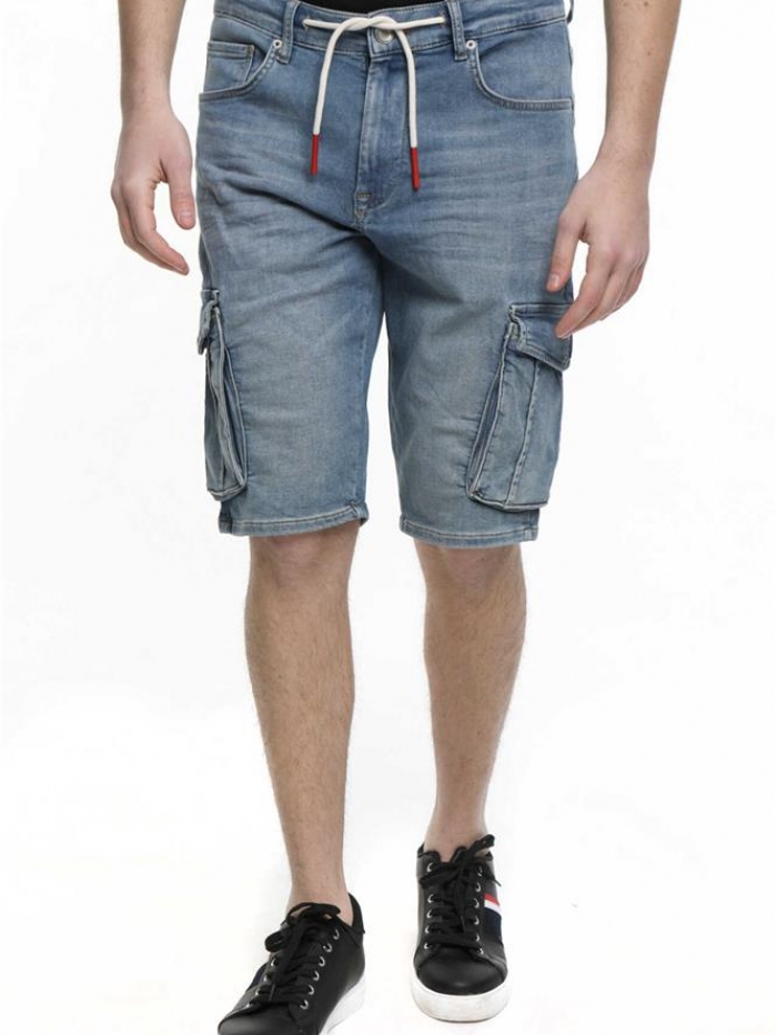 Βερμούδα cargo jean με λάστιχο